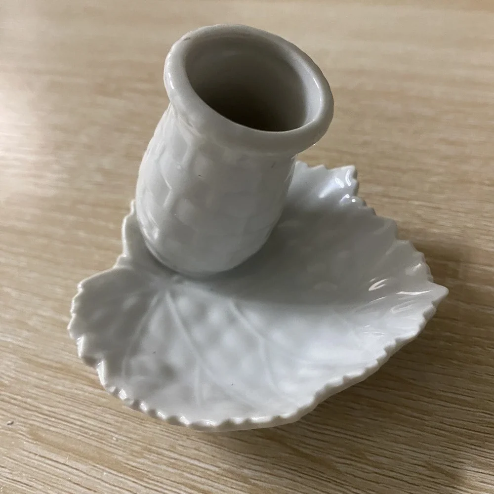 IW Rice & Co Inc Candle Holder Rosebud Bud Vase Trinket Dish Floral Leaf Flower